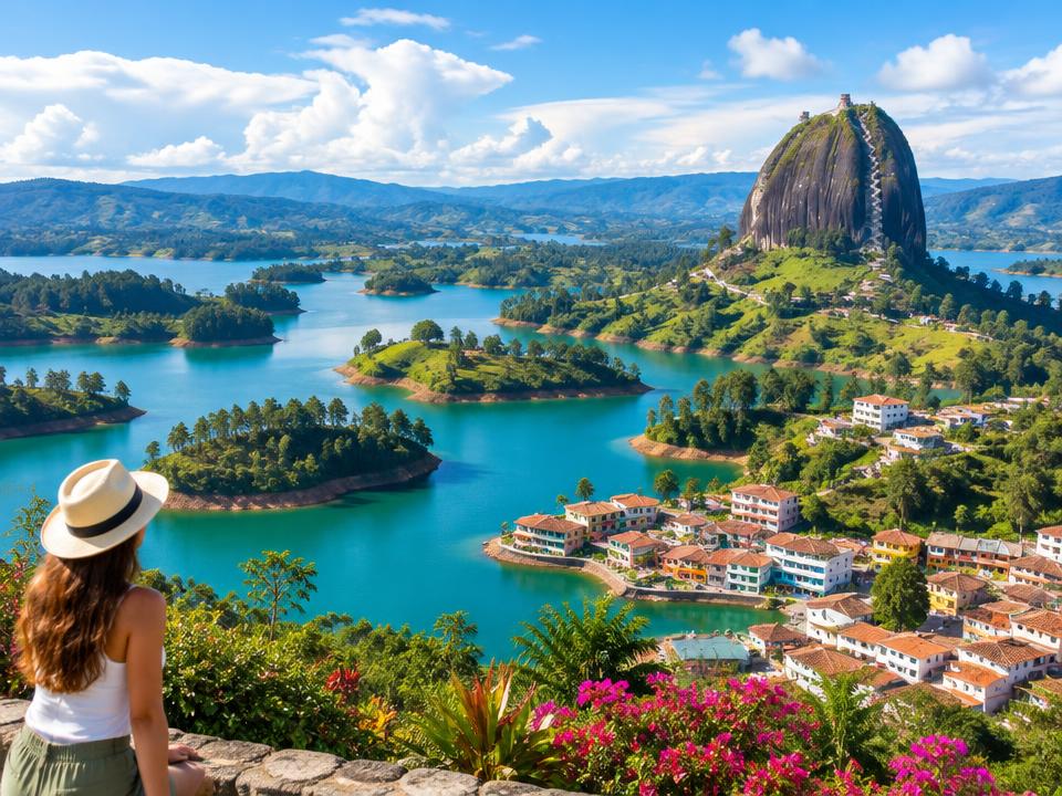 Paisaje de Guatapé y El Peñol